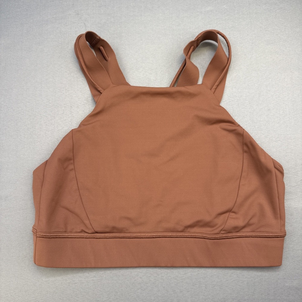 LULULEMON Strong at Heart Bra Medium Support C/D Cup Sz 10 Ancient Copper Brown